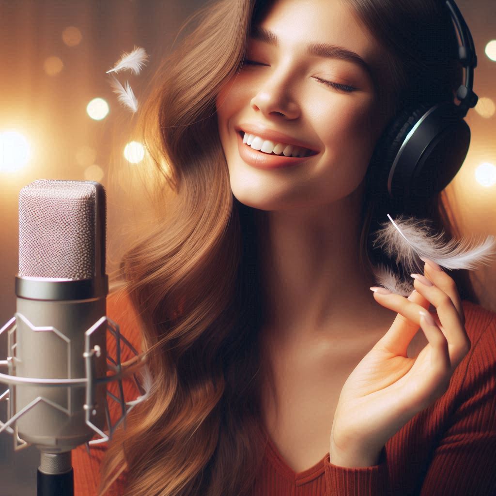 Image décorative d'une femme faisant de l'ASMR